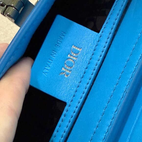 Dior Blue Leather Lock Crossbody Bag - Picture 9 of 15